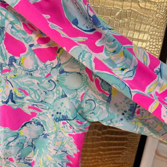 Lilly Pulitzer Vibrant Pink Elsa Silk blouse size XL - Picture 5 of 11